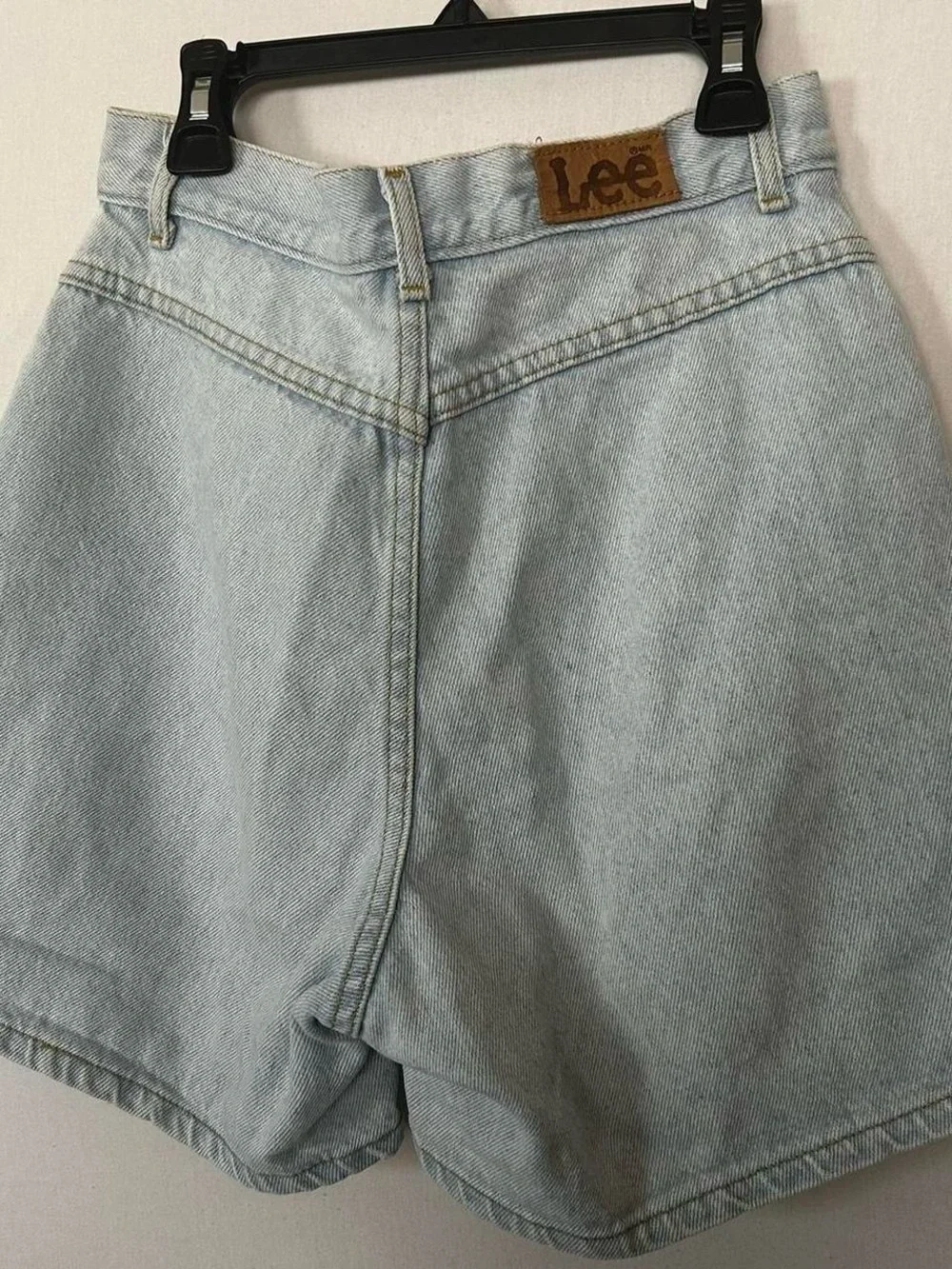 Light Blue Denim High-Waist Button-Front Women’s Shorts - Picture 4 of 4